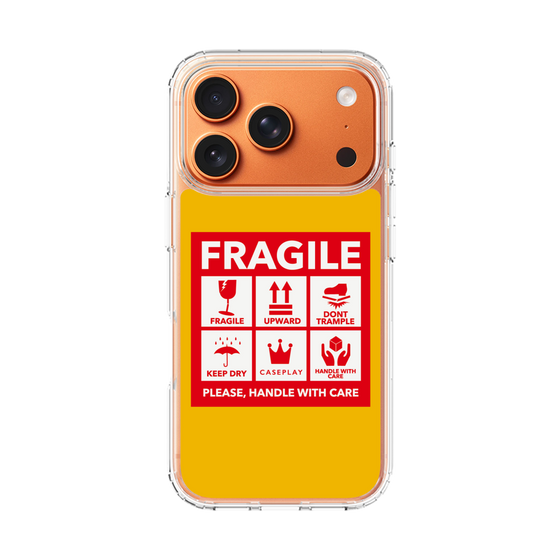 スリムプロテクションケース［ FRAGILE Sticker - Yellow ］
