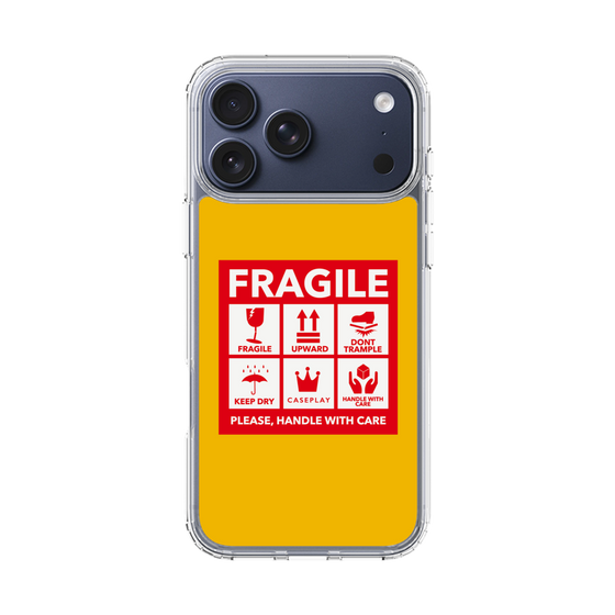スリムプロテクションケース［ FRAGILE Sticker - Yellow ］