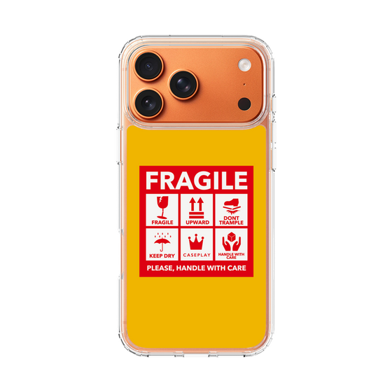 スリムプロテクションケース［ FRAGILE Sticker - Yellow ］