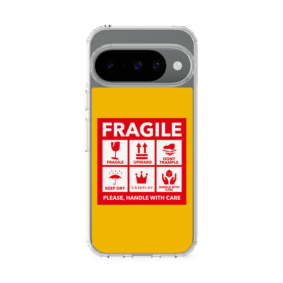 スリムプロテクションケース［ FRAGILE Sticker - Yellow ］