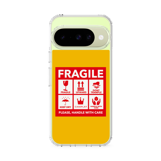 スリムプロテクションケース［ FRAGILE Sticker - Yellow ］
