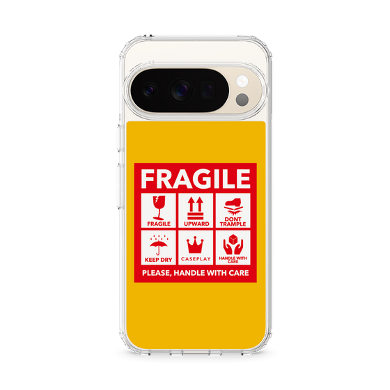 スリムプロテクションケース［ FRAGILE Sticker - Yellow ］
