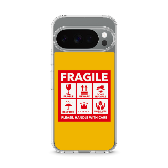 スリムプロテクションケース［ FRAGILE Sticker - Yellow ］