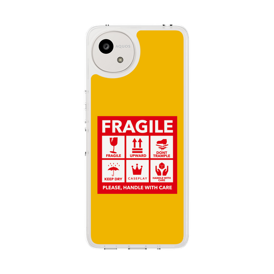 スリムプロテクションケース［ FRAGILE Sticker - Yellow ］
