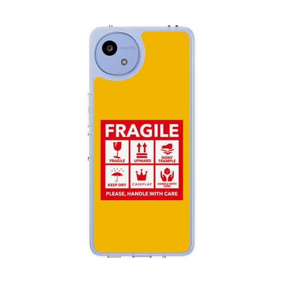 スリムプロテクションケース［ FRAGILE Sticker - Yellow ］