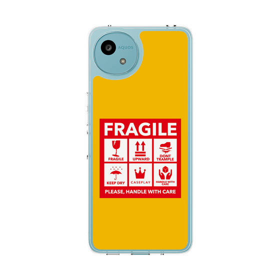 スリムプロテクションケース［ FRAGILE Sticker - Yellow ］