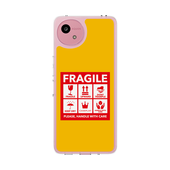 スリムプロテクションケース［ FRAGILE Sticker - Yellow ］
