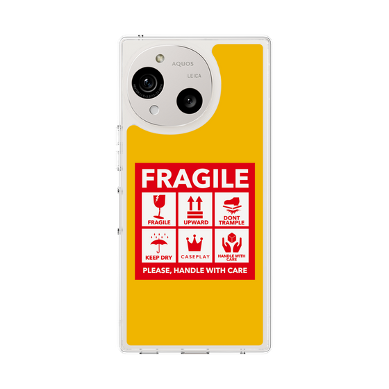 スリムプロテクションケース［ FRAGILE Sticker - Yellow ］