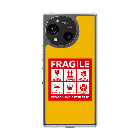 スリムプロテクションケース［ FRAGILE Sticker - Yellow ］
