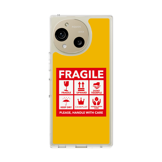 スリムプロテクションケース［ FRAGILE Sticker - Yellow ］