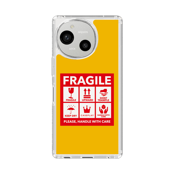 スリムプロテクションケース［ FRAGILE Sticker - Yellow ］