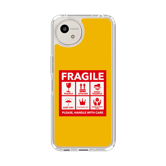 スリムプロテクションケース［ FRAGILE Sticker - Yellow ］