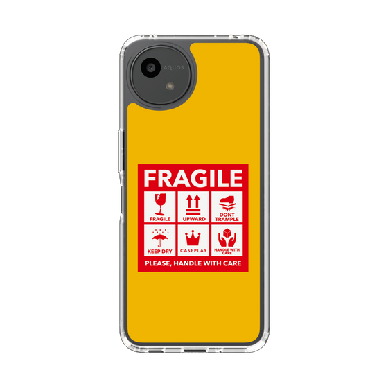 スリムプロテクションケース［ FRAGILE Sticker - Yellow ］