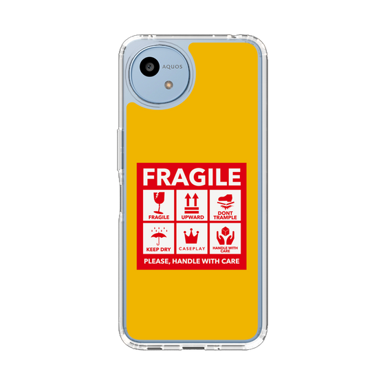 スリムプロテクションケース［ FRAGILE Sticker - Yellow ］