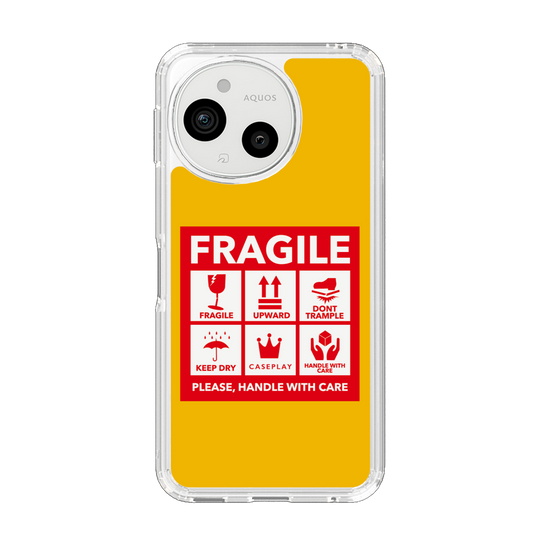 スリムプロテクションケース［ FRAGILE Sticker - Yellow ］