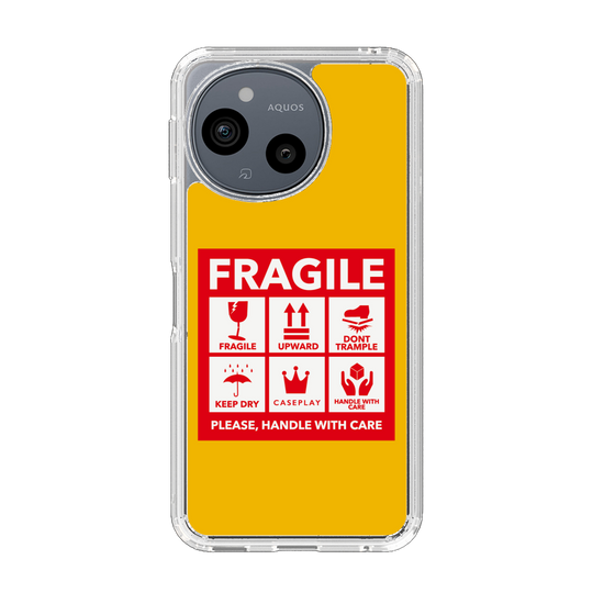 スリムプロテクションケース［ FRAGILE Sticker - Yellow ］