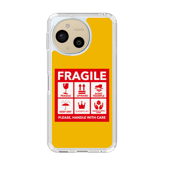 スリムプロテクションケース［ FRAGILE Sticker - Yellow ］