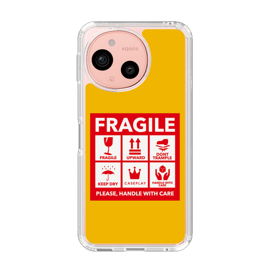スリムプロテクションケース［ FRAGILE Sticker - Yellow ］
