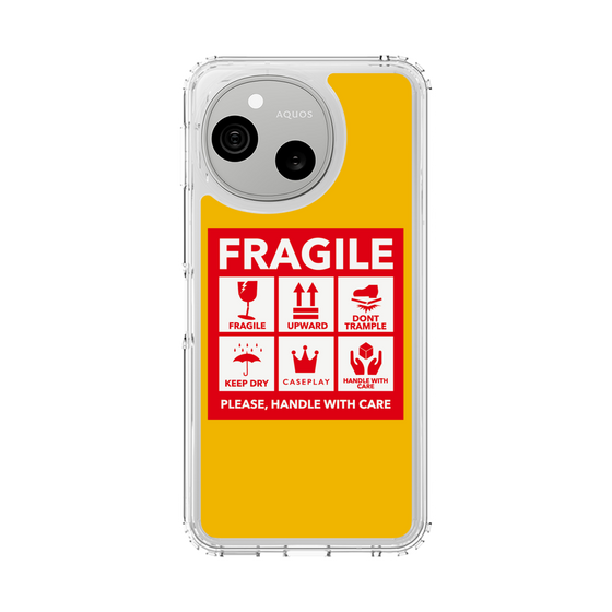 スリムプロテクションケース［ FRAGILE Sticker - Yellow ］