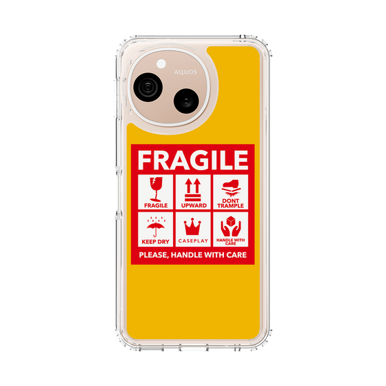 スリムプロテクションケース［ FRAGILE Sticker - Yellow ］