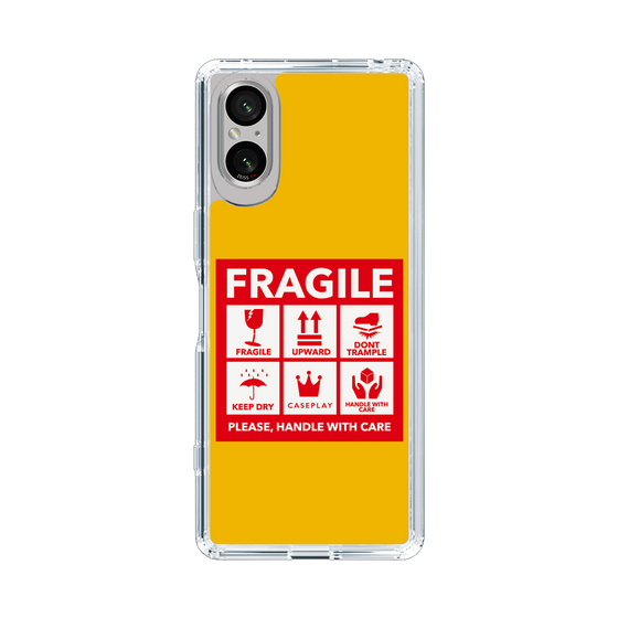 スリムプロテクションケース［ FRAGILE Sticker - Yellow ］