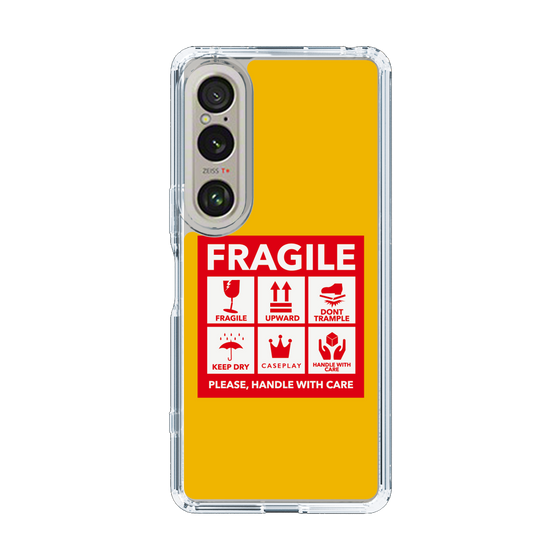 スリムプロテクションケース［ FRAGILE Sticker - Yellow ］