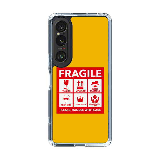 スリムプロテクションケース［ FRAGILE Sticker - Yellow ］