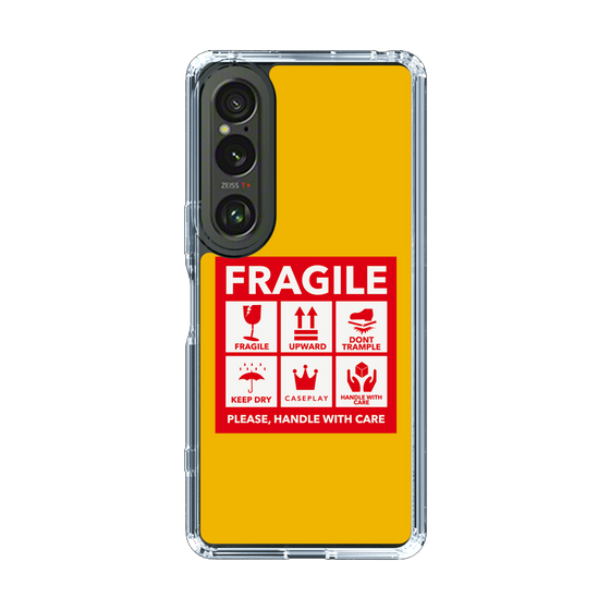 スリムプロテクションケース［ FRAGILE Sticker - Yellow ］