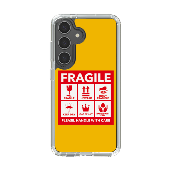 スリムプロテクションケース［ FRAGILE Sticker - Yellow ］