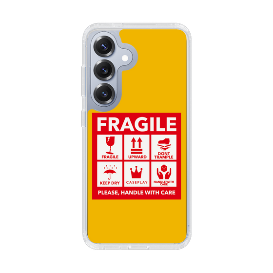 スリムプロテクションケース［ FRAGILE Sticker - Yellow ］