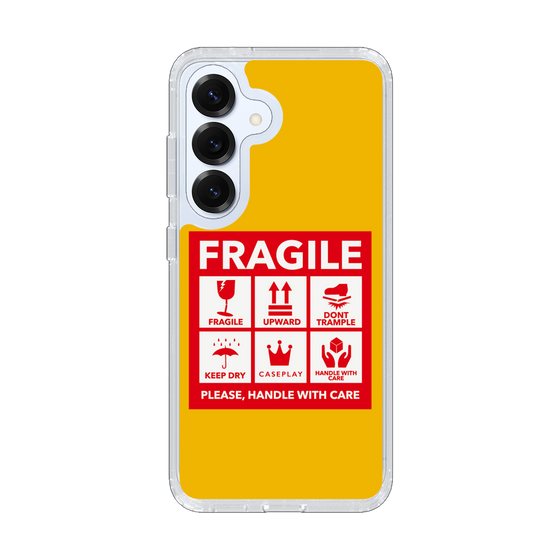 スリムプロテクションケース［ FRAGILE Sticker - Yellow ］