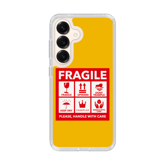 スリムプロテクションケース［ FRAGILE Sticker - Yellow ］