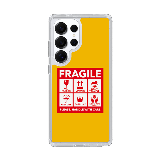 スリムプロテクションケース［ FRAGILE Sticker - Yellow ］