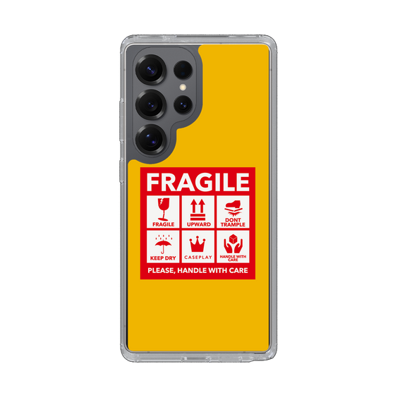 スリムプロテクションケース［ FRAGILE Sticker - Yellow ］