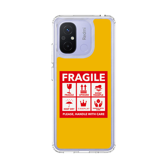 スリムプロテクションケース［ FRAGILE Sticker - Yellow ］