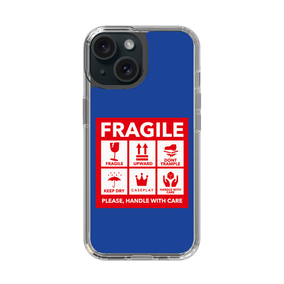 スリムプロテクションケース［ FRAGILE Sticker - Blue ］