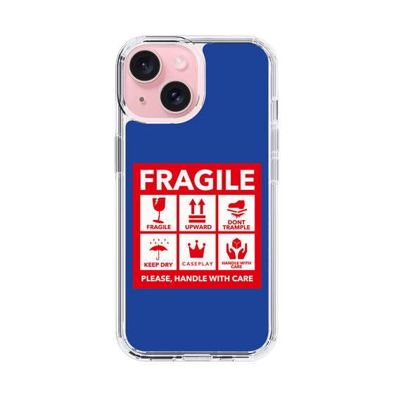 スリムプロテクションケース［ FRAGILE Sticker - Blue ］