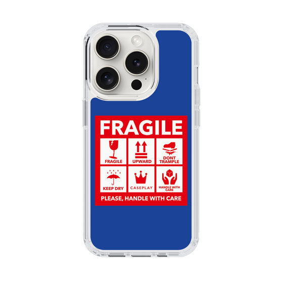 スリムプロテクションケース［ FRAGILE Sticker - Blue ］