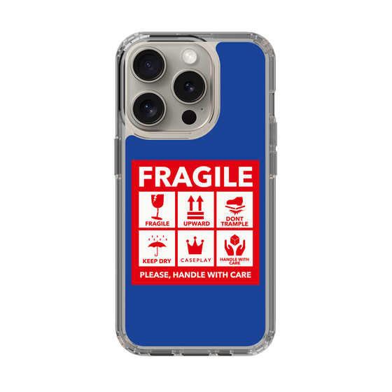 スリムプロテクションケース［ FRAGILE Sticker - Blue ］