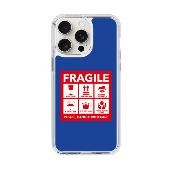 スリムプロテクションケース［ FRAGILE Sticker - Blue ］