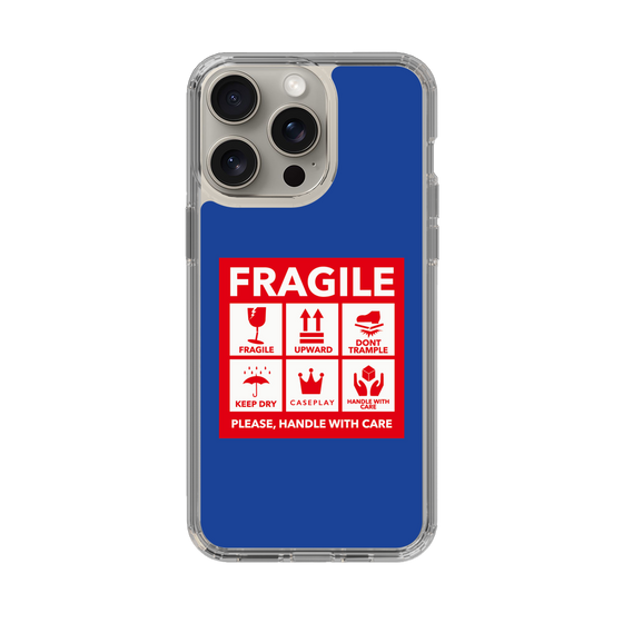 スリムプロテクションケース［ FRAGILE Sticker - Blue ］