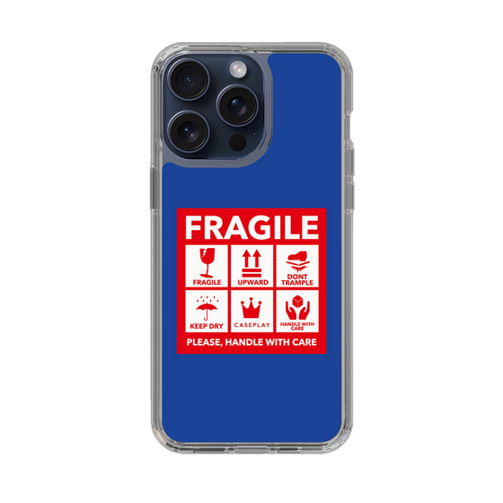 スリムプロテクションケース［ FRAGILE Sticker - Blue ］