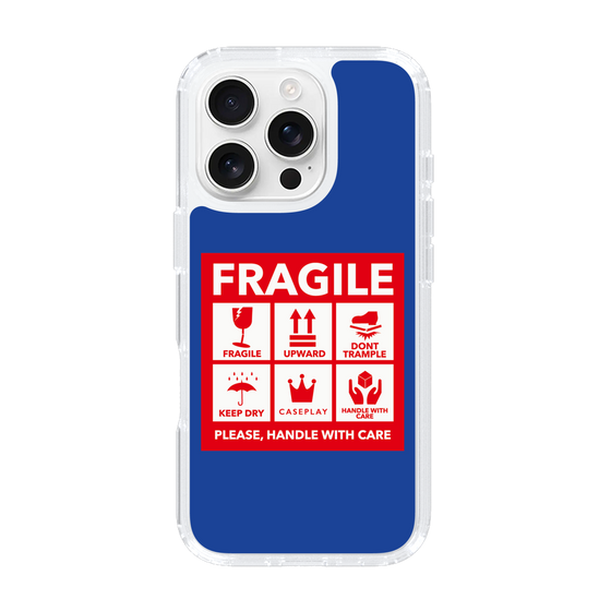 スリムプロテクションケース［ FRAGILE Sticker - Blue ］