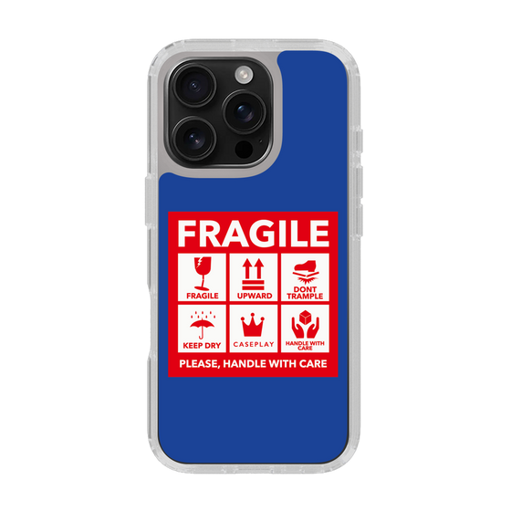 スリムプロテクションケース［ FRAGILE Sticker - Blue ］