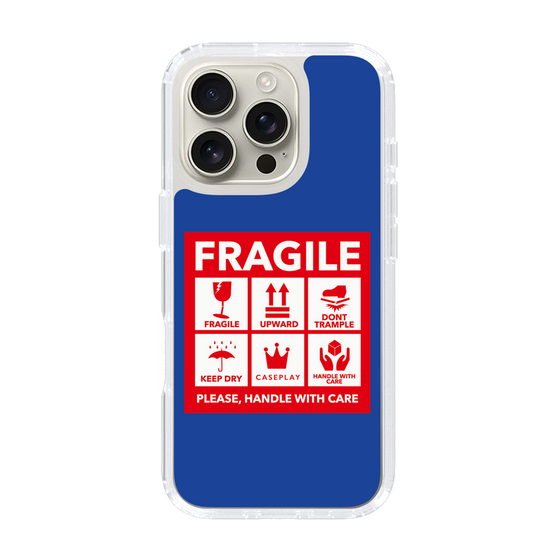 スリムプロテクションケース［ FRAGILE Sticker - Blue ］