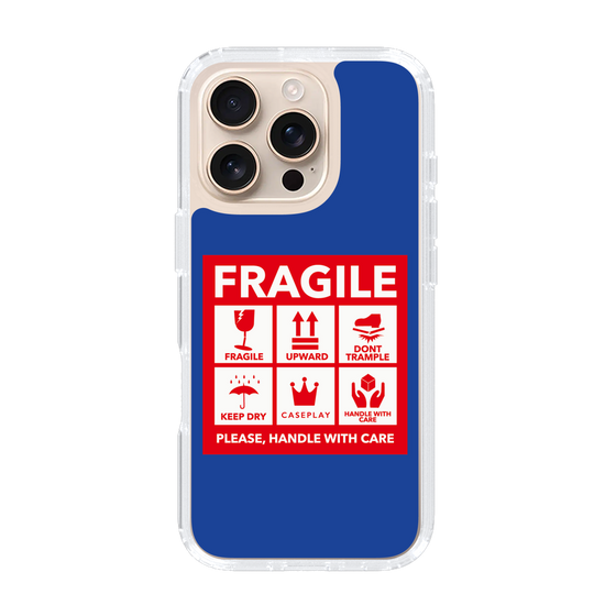 スリムプロテクションケース［ FRAGILE Sticker - Blue ］