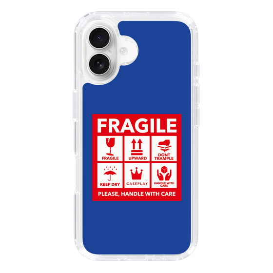 スリムプロテクションケース［ FRAGILE Sticker - Blue ］