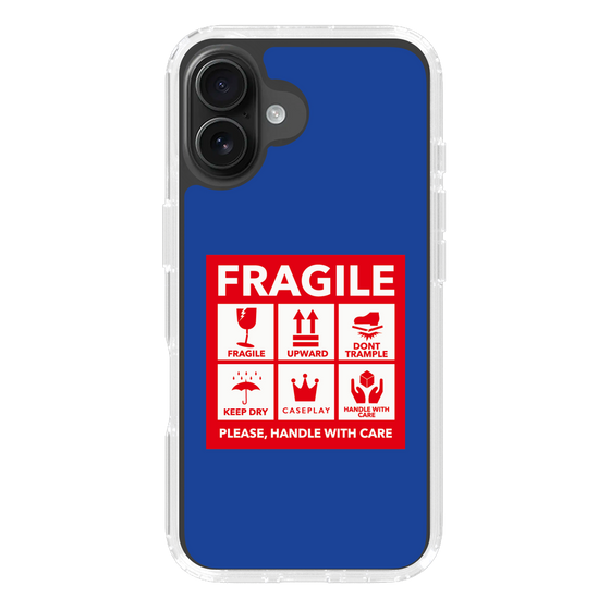 スリムプロテクションケース［ FRAGILE Sticker - Blue ］