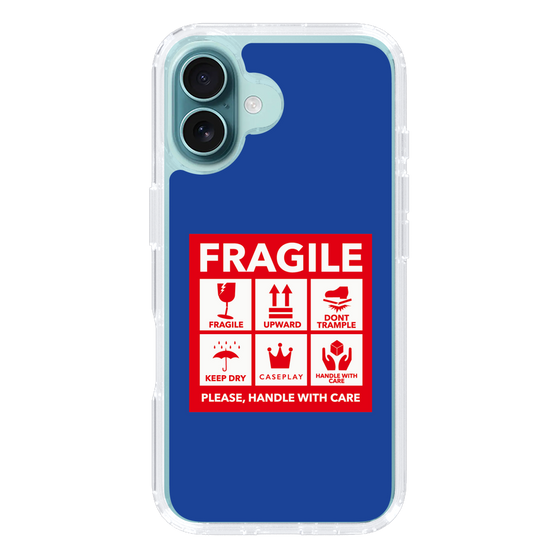 スリムプロテクションケース［ FRAGILE Sticker - Blue ］