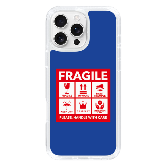 スリムプロテクションケース［ FRAGILE Sticker - Blue ］